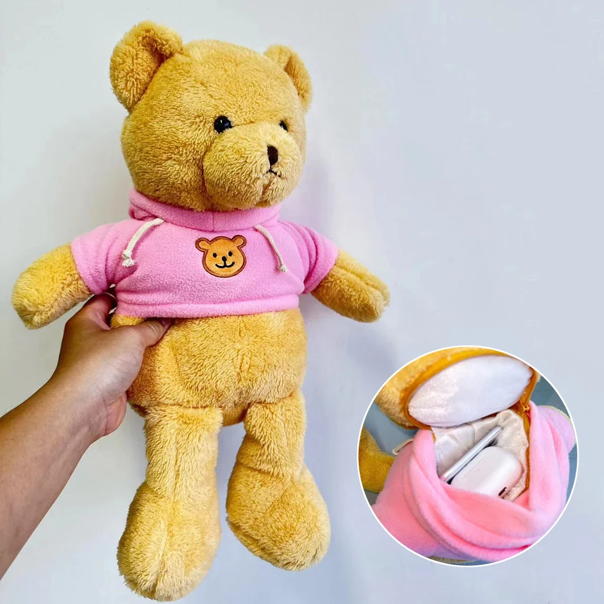 Kids Education Money - Verborgen Kluizen 40Cm Pluche Beer Opbergtas