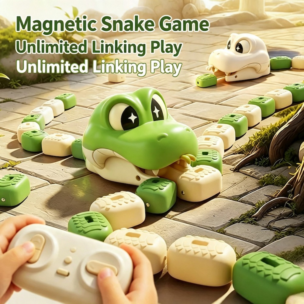 Kids Educational Resources - Twee spelers concurrerende magnetische slangenauto's op