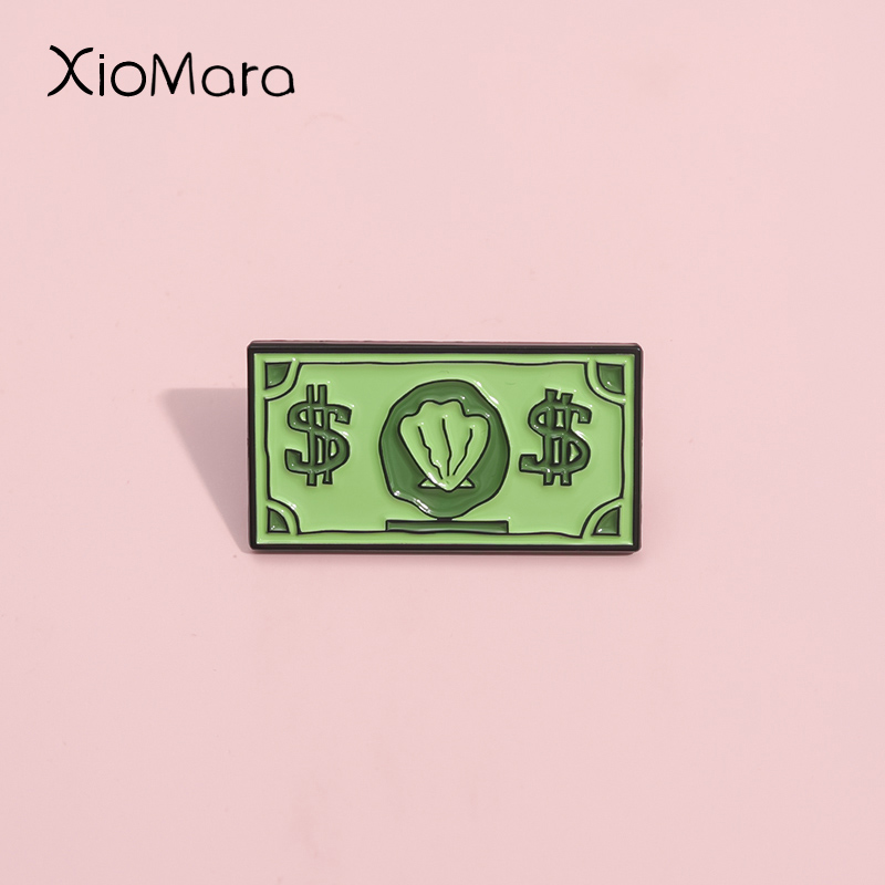 Kids Education Money - Groen USD Symbool Emaille Pin Custom
