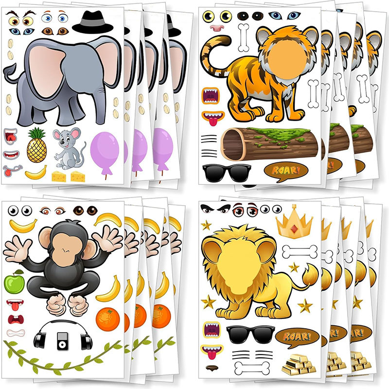 Kids Education Money - Cartoon Safari Dieren Stickers Voor Kinderen