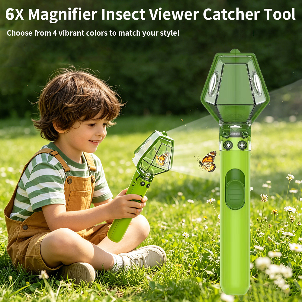 Kids Outdoor Education - 6X Vergrootglas Insectenverzamelaar voor kinderen, insectenobservatiebox