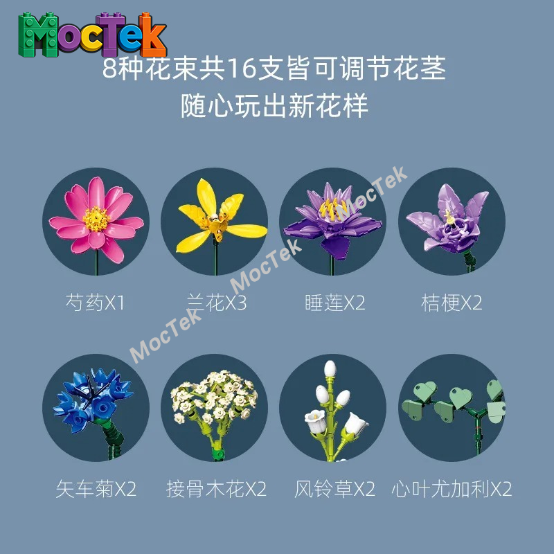 Decoratief model bouwblok bloe - Orchid Kids Education recensie en prijs
