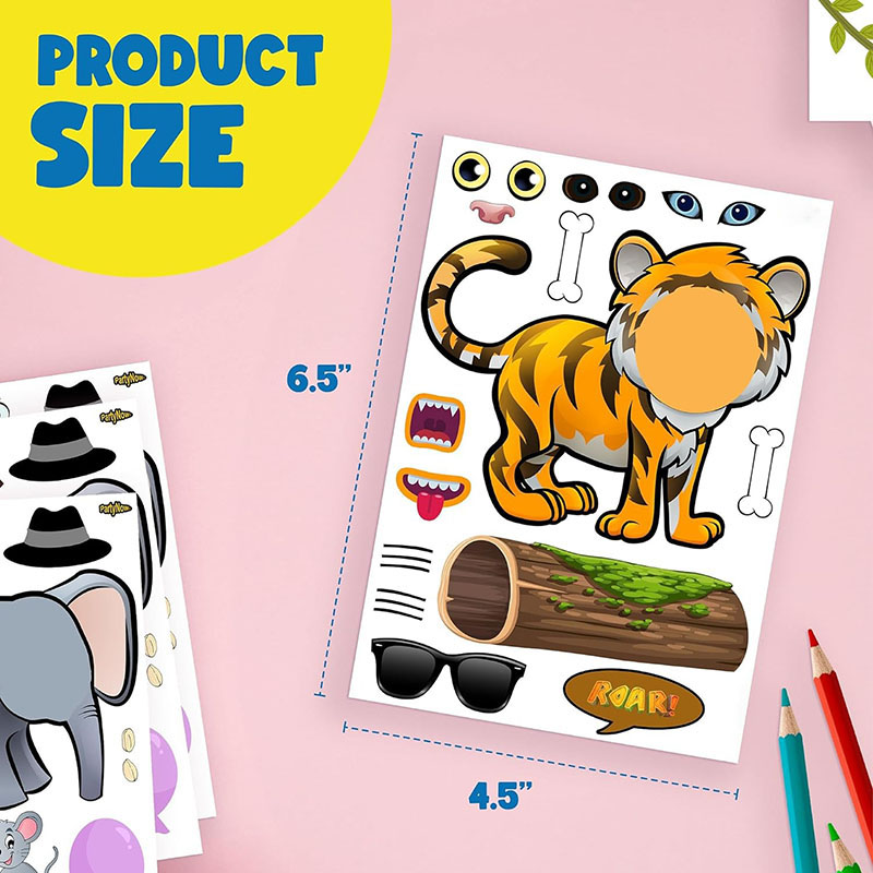 Cartoon Safari Dieren Stickers - Kids Education Money recensie en prijs