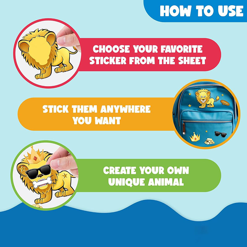 Cartoon Safari Dieren Stickers - Kids Education Money recensie en prijs